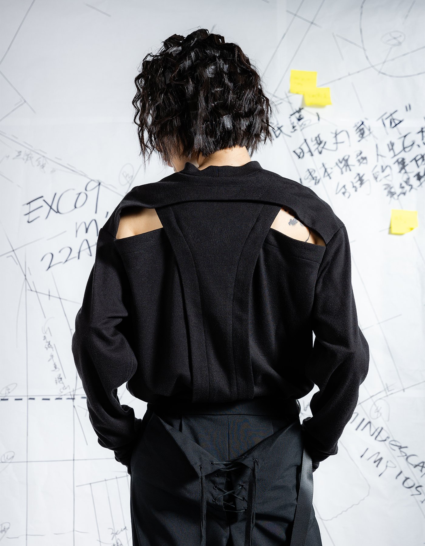 INF 22AW Deconstructed Top with Cutout in Back — INF - Garment for the rebels, sociopaths, kinkies. Madly tailored by an obsessive and compulsive